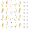 32Pcs 4 Styles Brass Pave Clear Cubic Zirconia Earring Hooks KK-TA0008-45-2