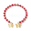 Glass Round Beaded Cuff Bangles BJEW-JB09964-02-1