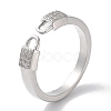 Brass Micro Pave Cubic Zirconia Cuff Rings RJEW-G310-04P-1