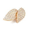 Leaf Brass Micro Pave Cubic Zirconia Enhancer Shortener Bails KK-F934-07D-G-2
