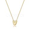 Brass Initial Pendant Box Chain Necklaces for Women FS-WG5C822-22-1
