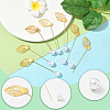60Pcs 2 Styles Leaf Stainless Steel Round Tray Stick Lapel Pins JEWB-SC0001-75E-3