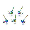 Rack Plating Rainbow Color 304 Stainless Steel Stud Earring Findings STAS-S119-112-1