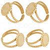 8Pcs 304 Stainless Steel Open Cuff Ring Settings RJEW-BBC0001-25-1