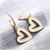 Heart Brass Micro Pave Clear Cubic Zirconia Dangle Stud Earrings KK-D363-12C-G-4