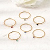 304 Stainless Steel Rhinestone Finger Rings for Women SA-CBAB767-26A-G-1