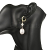Oval Shell Pearl Drop Earrings EJEW-JE07361-01-2