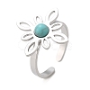 Synthetic Turquoise Finger Rings RJEW-I110-02P-02-4