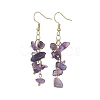 Natural Amethyst Chips Dangle Earrings EJEW-JE05266-01-1