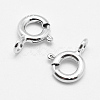 Anti-Tarnish Rhodium Plated 925 Sterling Silver Spring Ring Clasps LS-STER-K167-076A-P-2