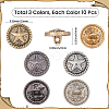 3 Colors 1-Hole Alloy Star with Flat Round Shank Buttons BUTT-GF0004-30B-2