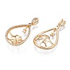 Brass Micro Pave Clear Cubic Zirconia Peg Bails Pendants KK-N232-230-2