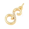 Brass Micro Pave Clear Cubic Zirconia Pendants CU-CBA7939-01S-G-2