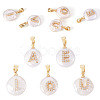 5Pcs 5 Styles Natural Cultured Freshwater Pearl Nuggets with Letter Pendants KK-TA0002-37-1