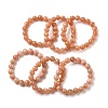Natural Sunstone Beaded Stretch Bracelets for Men Women BJEW-I322-01A-2