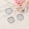 Tibetan Style Antique Silver Alloy Flat Round Pendant Cabochon Settings TIBEP-M022-38AS-5