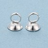 201 Stainless Steel Bead Cap Pendant Bails STAS-L244-27C-S-3