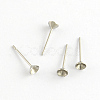 Non-Tarnish 304 Stainless Steel Flat Round Blank Peg Stud Earring Findings X-STAS-R055-14-1