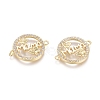 Brass Micro Pave Clear Cubic Zirconia Links Connectors ZIRC-G152-16G-1