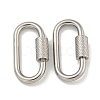 Non-Tarnish 304 Stainless Steel Screw Carabiner Lock Charms STAS-C092-04D-P-1