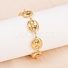 304 Stainless Steel Coffee Bean Link Chain Bracelets X-BJEW-D359-14B-G-6