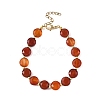 Natural Agate(Dyed & Heated) Round Beaded Bracelets for Women BJEW-JB14153-3