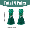 4 Pairs 4 Colors Polyester Tassel Dangle Stud Earrings EJEW-FI0002-41-2