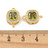 Brass Pave Cubic Zirconia Connector Charms KK-B096-05G-02-3