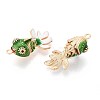 Brass Enamel Pendants KK-T071-27G-01-2