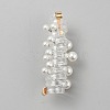 TPU & Zinc Alloy Rose Flower Braided Phone Cord Hair Ties OHAR-WH0014-09A-1
