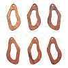 20Pcs Walnut Wood Hollow out Pendants WOOD-CJ0001-22-4