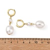 Oval Shell Pearl Drop Earrings EJEW-JE07361-01-5