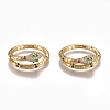 Brass Micro Pave Cubic Zirconia Cuff Rings RJEW-G108-03G-1