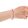 Natural Rose Quartz Bead Stretch Bracelets LS-BJEW-K213-01-5
