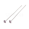 Brass Micro Pave Cubic Zirconia Stud Earring Findings CU-CBA4618-01P-07-1