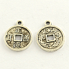 Feng Shui Tibetan Style Zinc Alloy Chinese Coin Pendants TIBEP-Q033-36-1