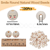 100Pcs Maple Wood European Beads WOOD-GF0001-97-2