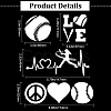 Gorgecraft 8 Sheets 4 Style Heart & Tennis Pattern Laser Style PET Waterproof Self-Adhesive Stickers STIC-GF0001-02B-2