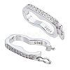 2Pcs Anti-Tarnish Rhodium Plated 925 Sterling Silver Rhinestone Twister Clasps FIND-GA0005-42-1