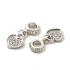 Rack Plating Alloy Rhinestone European Dangle Charms PALLOY-P289-14P-02-3