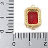 Rack Plating Brass Micro Pave Clear Cubic Zirconia Rectangle Connector Charms KK-A234-028G-03-3