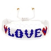 Friendship Word LOVE Loom Pattern MIYUKI Seed Beads Bracelets for Women BJEW-C011-28-2