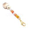 5Pcs 5 Styles Thanksgiving Day Alloy Enamel & Glass Seed Leaf Pumpkin Corn Pendant Decorations HJEW-JM04316-5