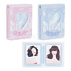 2 Books 2 Colors 3 Inch PVC Mini Love Heart Hollow Photocard Holder Book AJEW-CP0005-36-1