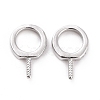Anti-Tarnish Rhodium Plated 925 Sterling Silver Screw Eye Peg Bails STER-D035-42P-3