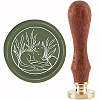 Brass Wax Seal Stamp with Handle AJEW-WH0184-0846-1