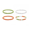4Pcs 4 Color Glass Beaded Stretch Bracelets Set for Women BJEW-JB08805-1