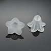 White Frosted Transparent Acrylic Flower Beads X-PLF018-01-1