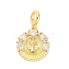 Brass Clear Cubic Zirconia European Dangle Pendants KK-D325-28G-03-1