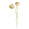 304 Stainless Steel Rhinestone Shell Shape Stud Earrings LS-EJEW-A138-01G-4